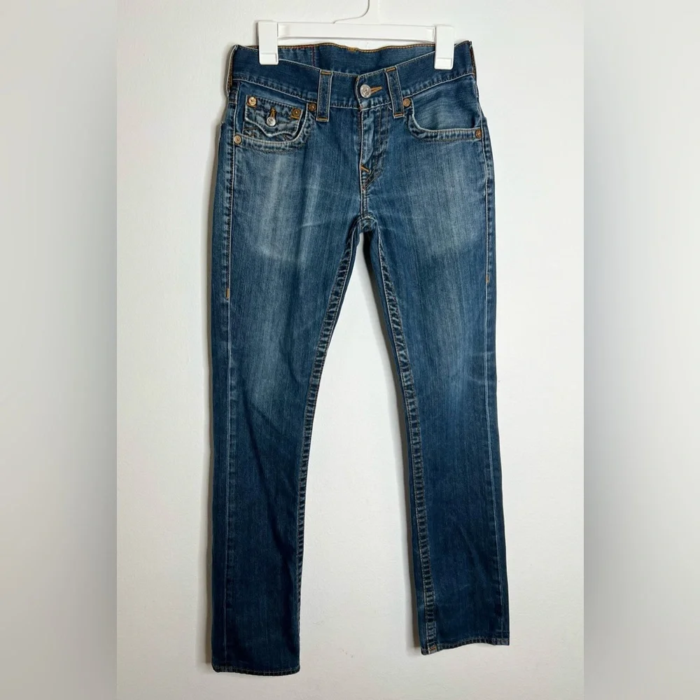 True Religion Men’s Size 28 Sección  Straight Denim Blue Jeans